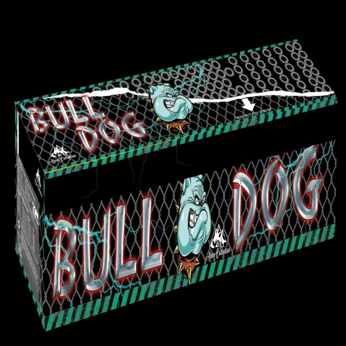 ALPIN COMPOUND 6 - BULL DOG durchsortiertes F2 Komplettfeuerwerk   I/F-gefächert 995*185*185mm