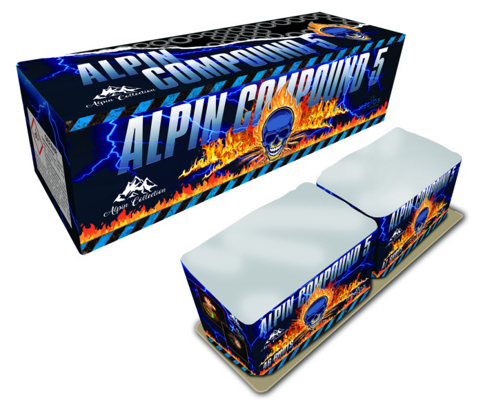 ALPIN COMPOUND 5 - durchsortiertes F2 Komplettfeuerwerk   I/F-gefächert 635*200*180mm)