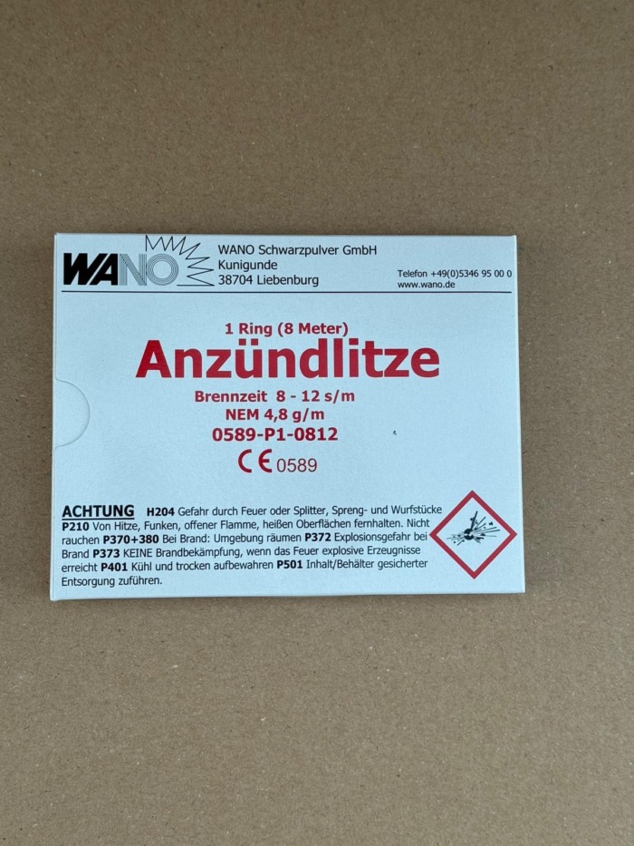 Anzündlitze rot(schnell) 8-12 s/m