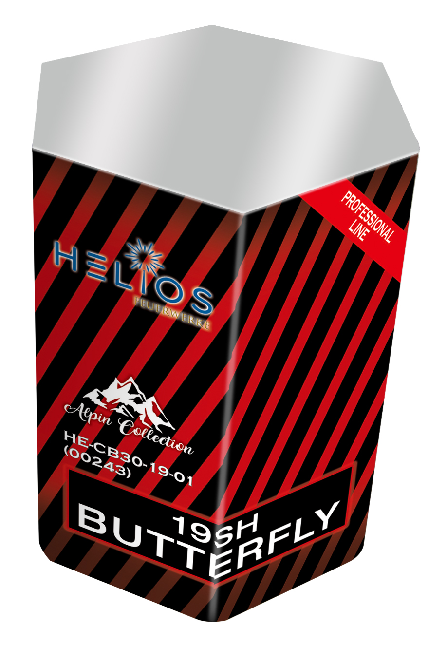 Profiline 19 CB silver whirls + color stars + crack.